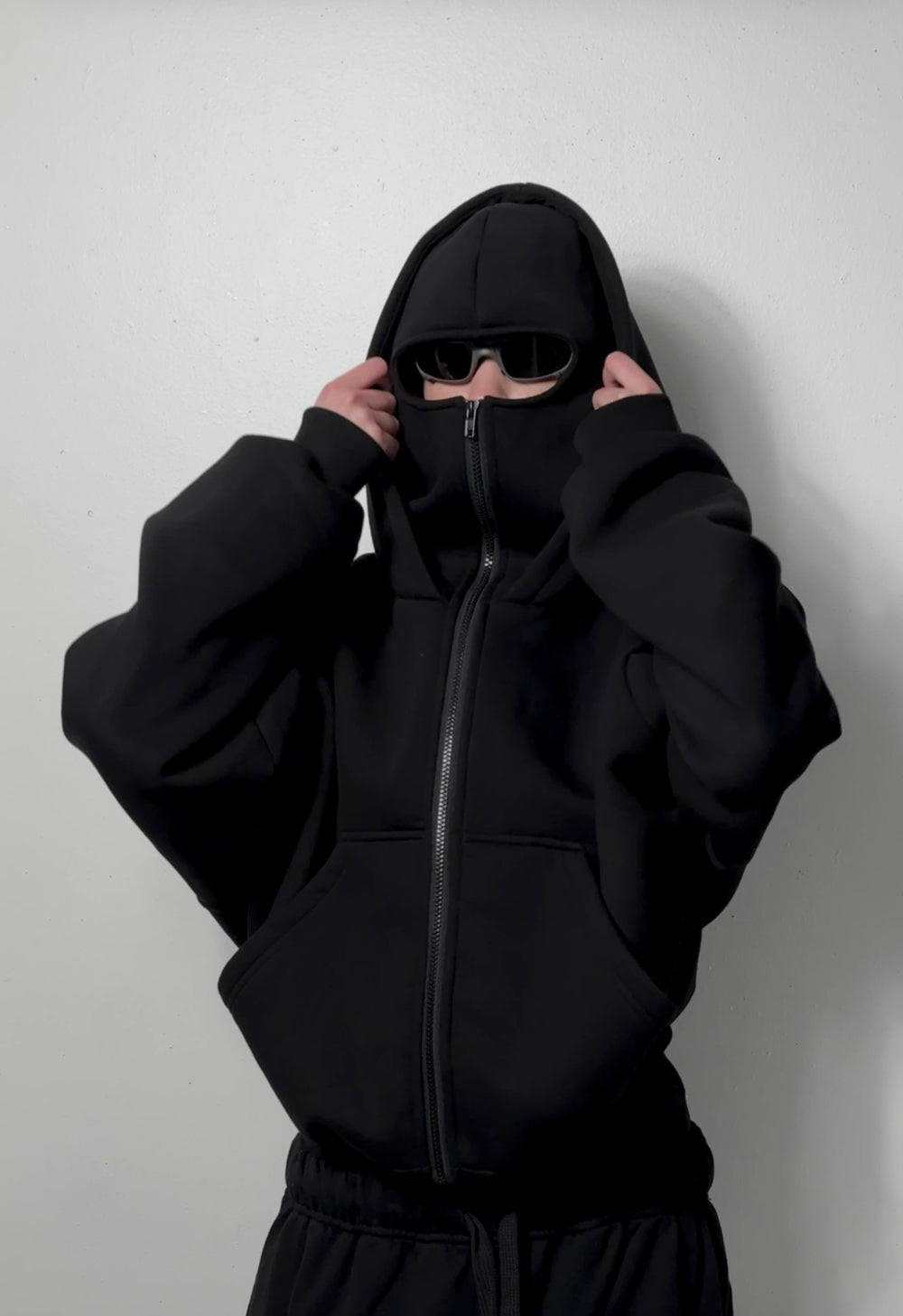 Men's Full Sleeves Zipper Hoodie with Mask